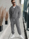 Comfy Leisure 2-Piece Sweatsuit Sets coofandy Light Grey M