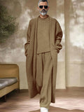 Effortless Simple 3-Piece Matching Sets Sets coofandy Khaki M