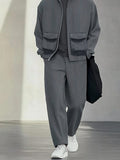 Comfy Athleisure Jacket Pants Set Sets coofandy