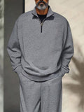 Athleisure Stand Collar 2-Piece Set Sets coofandy