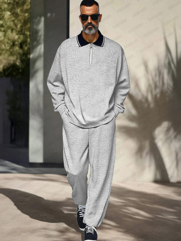 Athleisure Comfort 2-Piece Set Sets coofandy White Grey M