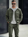 Utility Cotton Cargo Jacket Set Sets coofandy