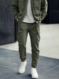 Utility Cotton Cargo Jacket Set Sets coofandy
