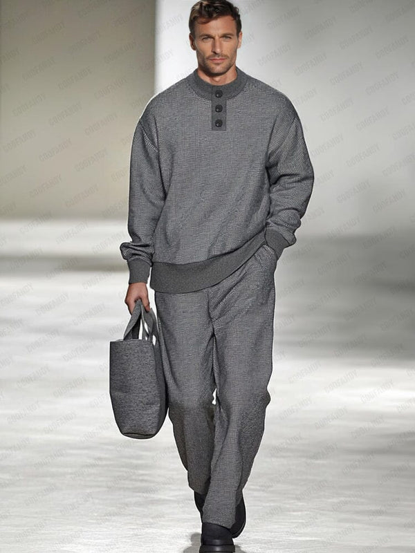 Urban Casual Waffle 2-Piece Set Sets coofandy Gray M