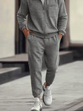 Cozy Athleisure Jacket Jogger Pants Set Sets coofandy