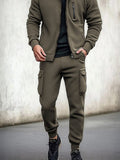Utility Hooded Jacket Cargo Pants Set Sets coofandy