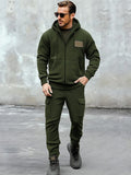 Comfort Sweat Jacket Pants Set Sets coofandy Army Green M