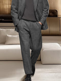Luxe Faux Fur Collar Suit Jacket Set Sets coofandy