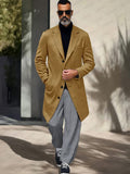 Elegant Warm Tweed Overcoat Sets coofandy Khaki M