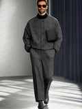 Urban Luxe Jacket Pants Set Sets coofandy Grey M