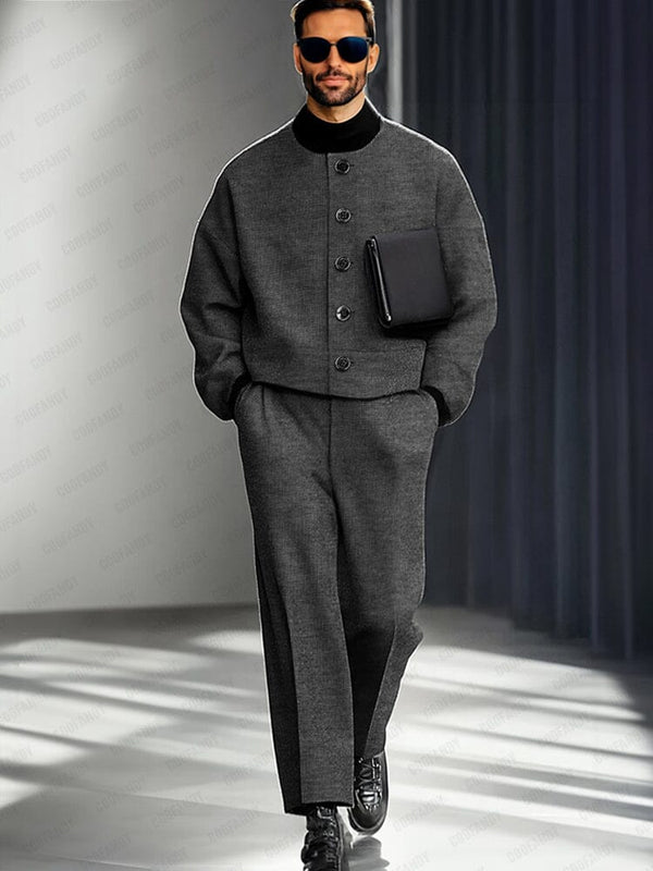 Urban Luxe Jacket Pants Set Sets coofandy Grey M