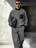 Comfy Color Block Athleisure Matching Set Sets coofandy