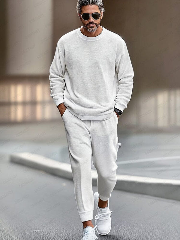 Effortless Simple 2-Piece Set Sets coofandy White M