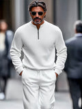 Simple Quarter Zip Tracksuit Set Sets coofandy