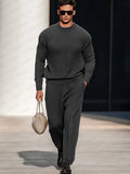 Luxe Knitted 2-Piece Matching Set Sets coofandy Dark Grey M