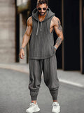 Stylish Knit Athletic 2-Piece Set Sets coofandy Grey M