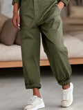 Relaxed Fit 100% Cotton Jumpsuit Jumpsuit coofandy