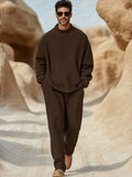 Soft Casual 2-Piece Matching Set Sets coofandy Brown M