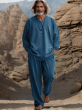 Simple Laidback Luxe 2-Piece Set Sets coofandy Blue M