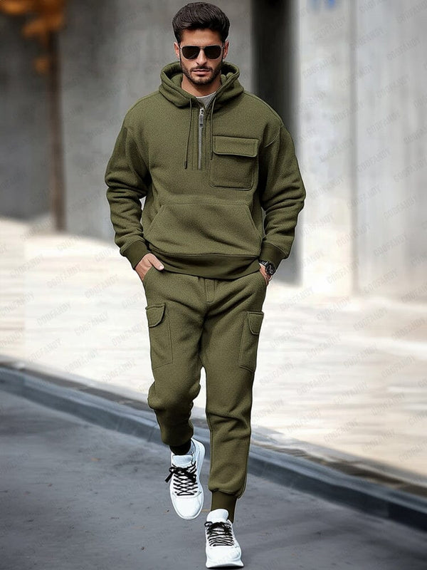 Urban Utility Activewear Set Sets coofandy Army Green M
