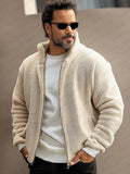 Casual Comfort Polar Fleece Jacket Jackets coofandy Beige M