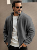 Casual Comfort Polar Fleece Jacket Jackets coofandy Grey M