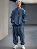 Fashion Faux Denim 2-Piece Set Sets coofandy Blue M