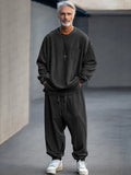 Fashion Faux Denim 2-Piece Set Sets coofandy Black M