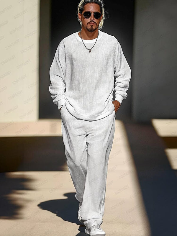 Relaxed Minimalist 2-Piece Set Sets coofandy White M