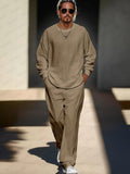 Relaxed Minimalist 2-Piece Set Sets coofandy Khaki M