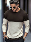 Modern Soft Color Block Sweater Sweaters coofandy Brown M