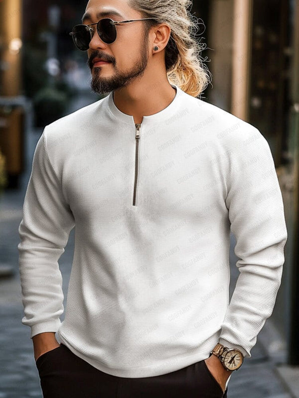 Functional Waffle Basic Top T-Shirt coofandy White M
