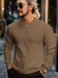 Functional Waffle Basic Top T-Shirt coofandy Brown M