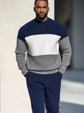 Leisure Colorblock Sweatsuit Set Sets coofandy