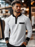 Urban Utility Color-Block Top Polos coofandy White M