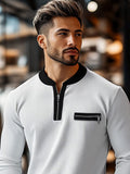 Urban Utility Color-Block Top Polos coofandy