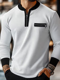 Urban Utility Color-Block Top Polos coofandy