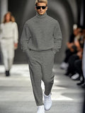 Urban Fashion Minimalism Matching Set Sets coofandy Grey M