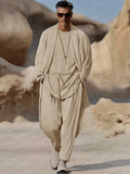 Minimalist Earth Tones 3-Piece Outfits Sets coofandy Khaki M