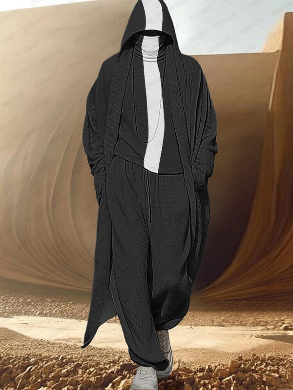 Comfy Urban Fashion 3-Piece Layered Outfit Sets coofandy Black M