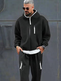 Streetwear Polar Fleece Matching Set Sports Set coofandy