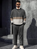 Cozy Sophisticated Color Block Set Sets coofandy Light Grey M