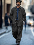 Trendy Denim Jacket Pants Set Sets coofandy Dark Grey M