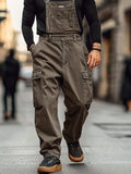 Utility Twill Cotton Cargo Overalls Pants coofandy