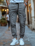 Casual Regular Fit Cargo Pants Pants coofandy Grey M