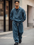 Leisure Denim Style 2-Piece Set Sets coofandy Blue M