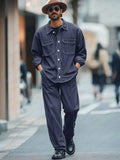 Urban Casual Denim Co-ord Set Sets coofandy Navy Blue M