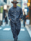 Trendy Denim Look 2-Piece Set Sets coofandy Denim Blue M