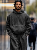 Leisure Denim Hoodie Pants Set Sets coofandy