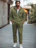 Leisure Versatile Cotton 2-Piece Set Sets coofandy Army Geen M